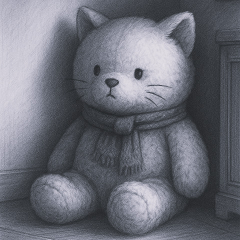 Boneka beruang hadiah dari teman-teman SMP Lumina